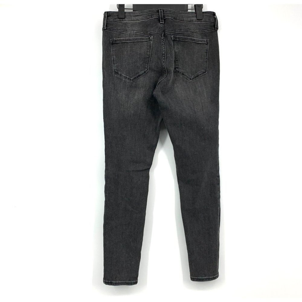 Old Navy Rockstar Jeans Distresssed Super Skinny Gray Black Mid Rise - Picture 6 of 10